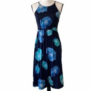 NWOT Blue Floral Midi Dress